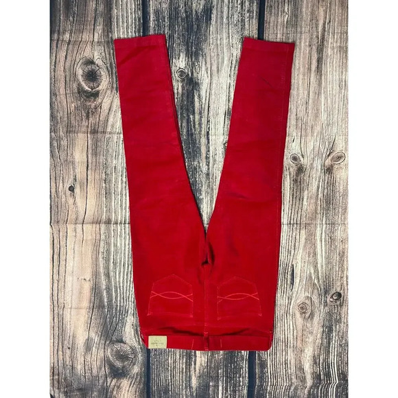 Abercrombie & Fitch‎ Women's Red Corduroy Ankle Jeans Size 4 - Picture 3 of 3